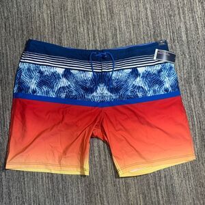 Brand New Roundtree & Yorke Men's Size 4XB Big Blue Orange Board Shorts Swimwear